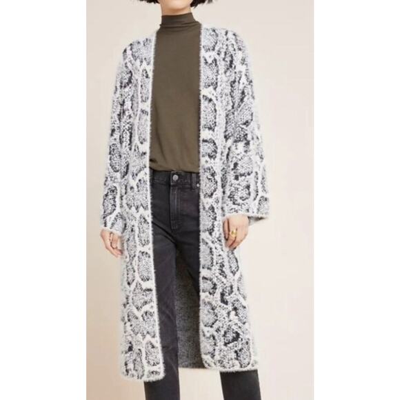 Anthropologie Akemi + Kin Sigrid Fuzzy Duster Kimono Animal P (OS) Cardigan 2212 - Picture 2 of 10